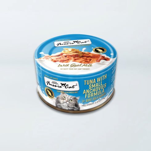 Fussie Cat Super Premium With Goat Milk Gravy Wet Cat Food - Tuna & Small Anchovies - 2.47oz Can