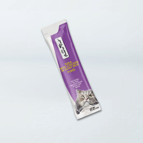 Fussie Cat Puree Lickable Cat Treats - Chicken & Tuna in Goat Milk - 4Pk