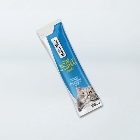 Fussie Cat Puree Lickable Cat Treats - Small Anchovy in Goat Milk - 4Pk