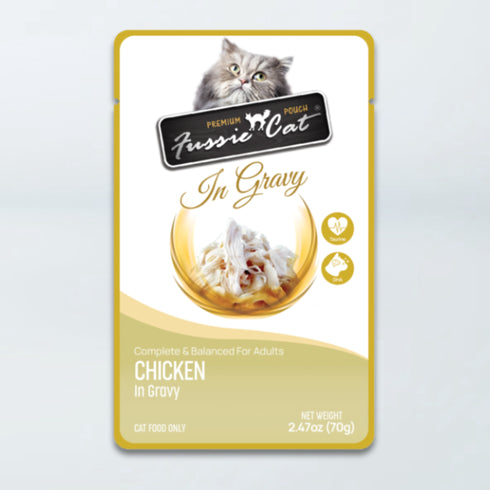 Fussie Cat Premium Pouchs Wet Cat Food - Chicken In Gravy - 2.47oz Pouch