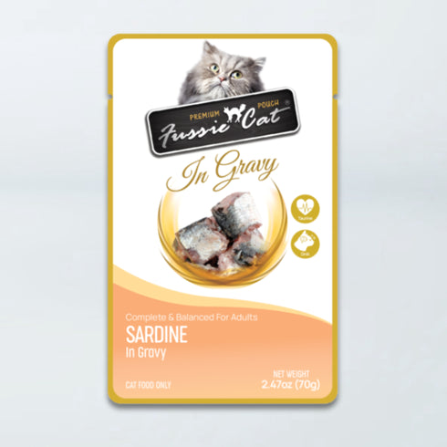 Fussie Cat Premium Pouches Wet Cat Food - Sardine In Gravy - 2.47oz Pouch