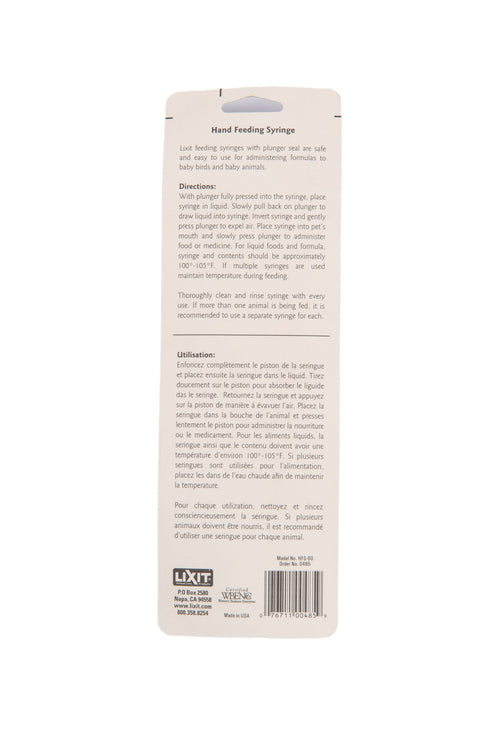 Lixit Hand Feeding Syringe - 60ml