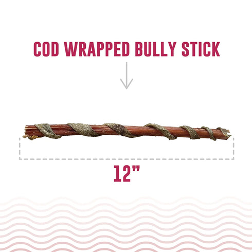 Icelandic+ Fish Sticks Dog Chew Treats - Bully & Cod - 12" 3 Pack
