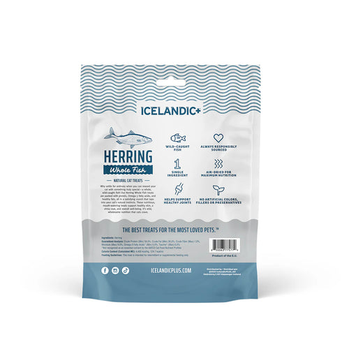 Icelandic+ Whole Fish Cat Treats - Herring -+ 1oz Pouch