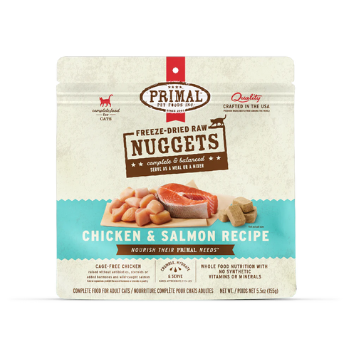 Primal Freeze Dried Raw Nuggets Cat Food - Chicken & Salmon - 5.5oz Pouch