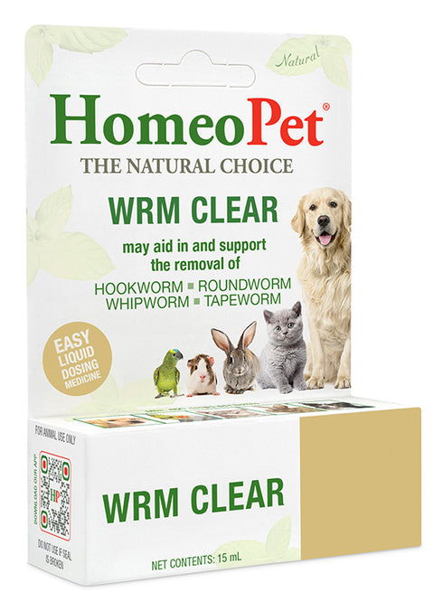 HomeoPet WRM Clear Worm Treatment Multispecies Supplement - 15ml