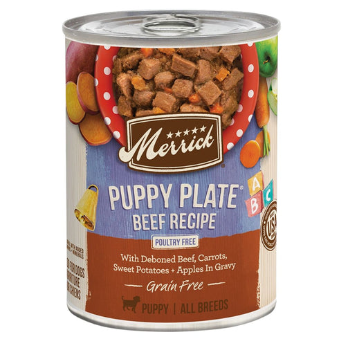 Merrick Grain Free Puppy Plate Beef Recipe In Gravy Wet Dog Food 12.7oz - Poudre Pet & Feed Supply