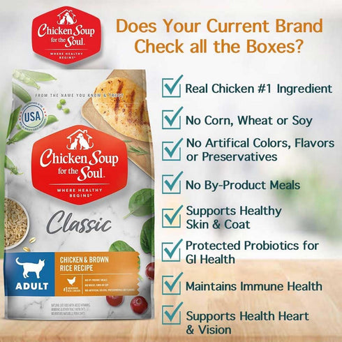 Chicken Soup For The Soul Chicken & Brown Rice Adult Cat Dry Food 12lb