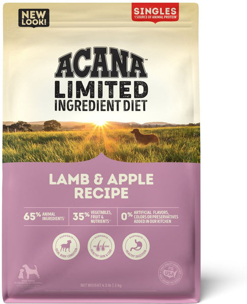 ACANA Limited Ingredient Diet Lamb & Apple Recipe Grain-Free Dry Dog Food 4.5lb - Poudre Pet and Feed Supply