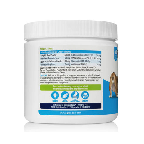 Glandex Anal Gland Peanut Butter Dry Dog Supplement 60Ct - Poudre Pet and Feed Supply