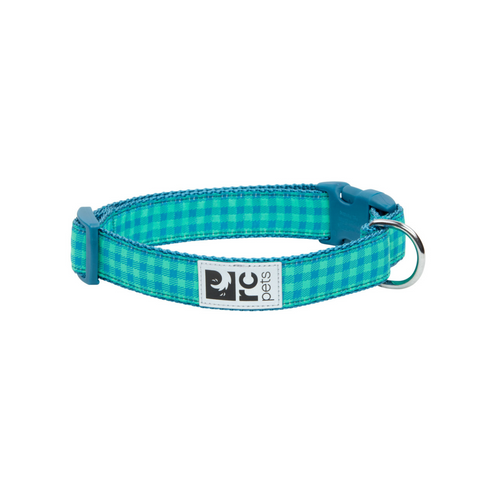 RC PETS Dog Clip Collar, Green Gingham, XS, 5/8"/ 7"- 9" - Poudre Pet and Feed Supply