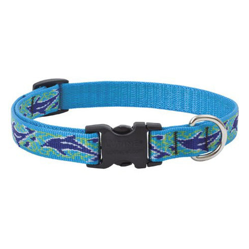 Lupine Adjustable Dog Collar 3/4" Wide x 9-14"Neck Size Dolphin Bay - Poudre Pet and Feed Supply