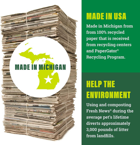 Fresh News Recycled Paper, Original Pellet Cat Litter, 25-lb