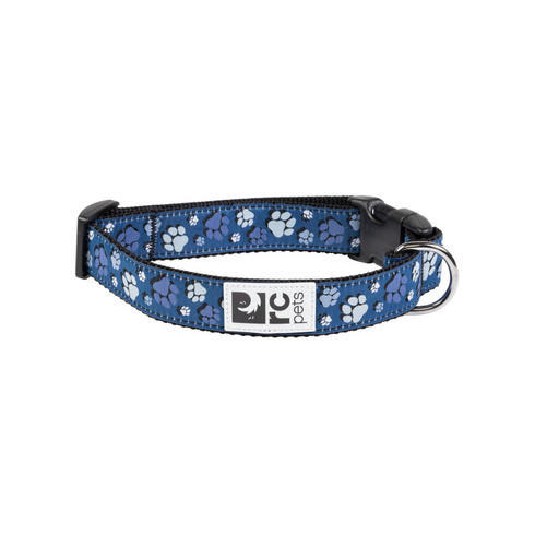RC PETS Dog Clip Collar, Fresh Tracks Blue, S, 3/4"/ 9" - 13" - Poudre Pet and Feed Supply