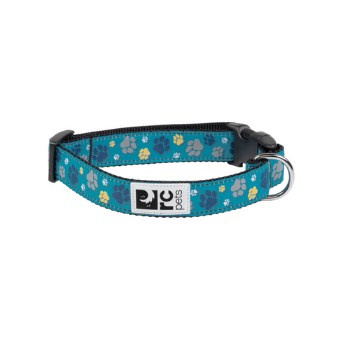 RC PETS Dog Clip Collar, Fresh Tracks Teal, L, 1"/ 15" - 25" - Poudre Pet and Feed Supply