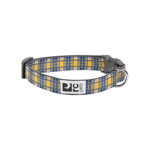 RC PETS Dog Clip Collar, Marigold Plaid, Large, 1"/ 15" - 25" - Poudre Pet and Feed Supply