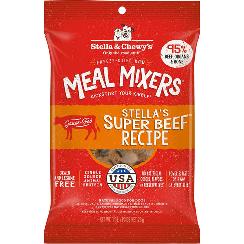 Stella and Chewy's Freeze-Dried Meal Mixer Super Beef Raw Dog Food 1oz - Poudre Pet and Feed Supply