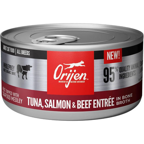 Orijen Tuna Salmon Beef in Bone Broth Wet Cat Food 5.5oz - Poudre Pet & Feed Supply