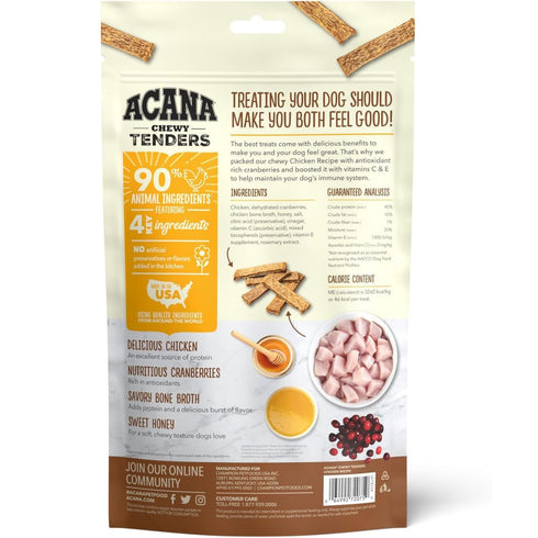 Acana Chewy Tenders Chicken Immune System Support Dog Treats 4oz - Poudre Pet & Feed Supply 2