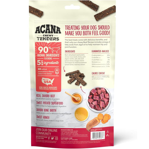 Acana Chewy Tenders Beef Hip& Joint Support Dog Treats 4oz - Poudre Pet & Feed Supply 2