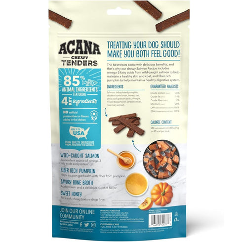 Acana Chewy Tenders Salmon Skin Coat Digestive Support Dog Treats 4oz - Poudre Pet & Feed Supply 2
