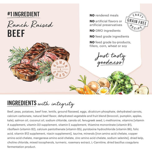 The Honest Kitchen Clusters Grain Free Beef Small Breed Dry Dog Food 4lb - Poudre Pet and Feed Supply