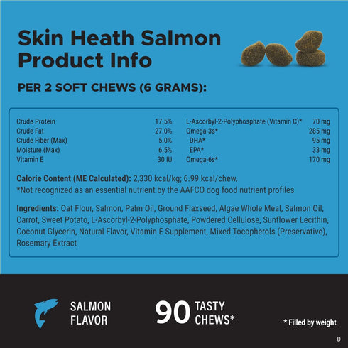 Pet Honesty Salmon Skin Health Tasty Chews for Dogs 9.5oz poudrefeed.com 4