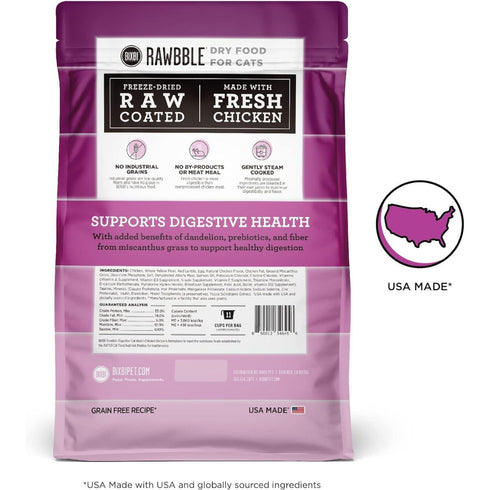 Bixbi Rawbble Digestive Health Chicken Dry Cat Food 3lb - Poudre Pet & Feed Supply 2