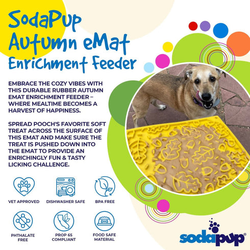 SodaPup Autumn eMat Enrichment Lick Mat Yellow - Poudre Pet & Feed Supply 2