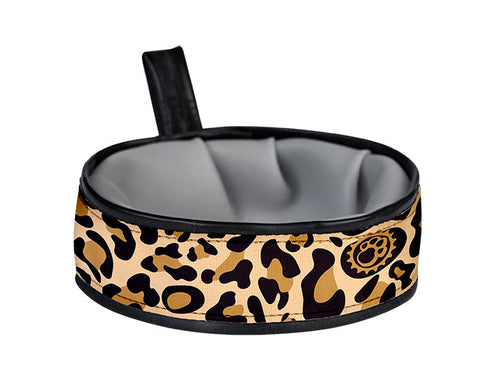 Trail Buddy Collapsible Dog Travel Bowl – Leopard