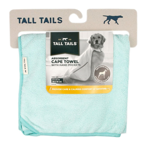 Tall Tails Aqua Cape Dog Towel 27"X27" - Poudre Pet & Feed Supply 4