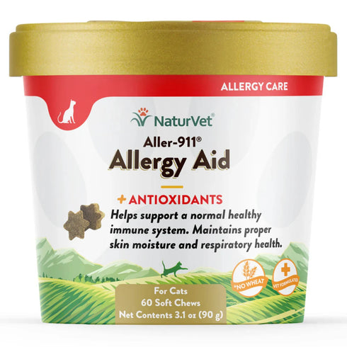 NaturVet – Aller-911 Allergy Aid Plus Antioxidants Soft Chews for Cats 60ct