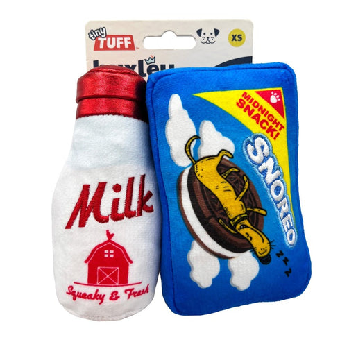 Huxley & Kent Tiny Tuff Milk & Cookies 2Pk Dog Toys - Poudre Pet & Feed Supply