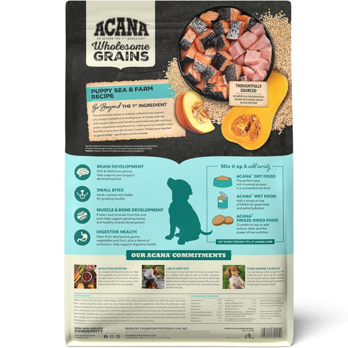 Acana Wholesome Grains Puppy Sea & Farm Dry Dog Food 4lb - Poudre Pet & Feed Supply 2