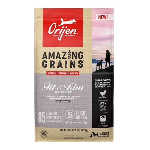 Orijen Amazing Grains Fit & Trim Dry Dog Food 22.5lb - Poudre Pet & Feed Supply