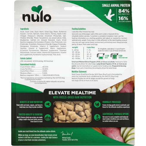 Nulo Freeze-Dried Raw Duck & Pears Dog Food 8oz - Poudre Pet & Feed Supply 2