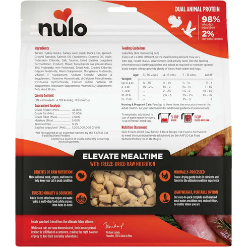 Nulo Freeze-Dried Raw Grain Free Turkey & Duck Cat Food 16oz - Poudre Pet & Feed Supply 2