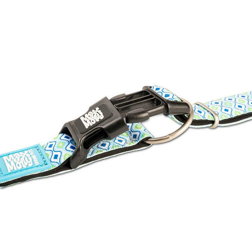 Max&Molly Smart ID Dog Collar Retro Blue M 13-21" - Poudre Pet & Feed Supply 3