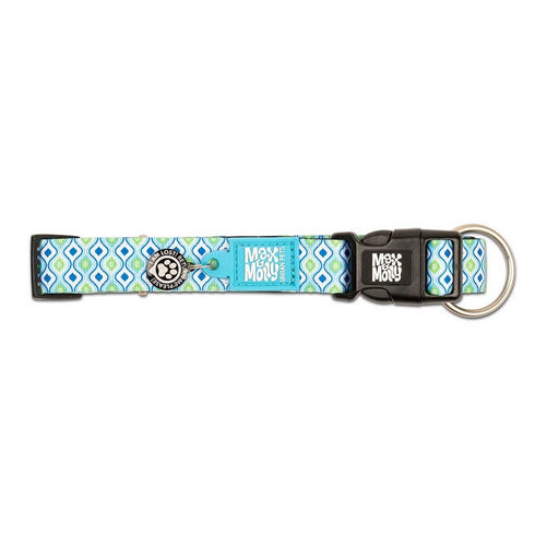 Max&Molly Smart ID Dog Collar Retro Blue M 13-21" - Poudre Pet & Feed Supply 4