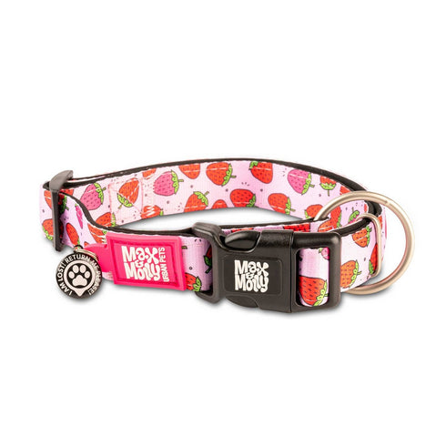 Max&Molly Smart ID Dog Collar Strawberry Dream S 11-18" - Poudre Pet & Feed Supply