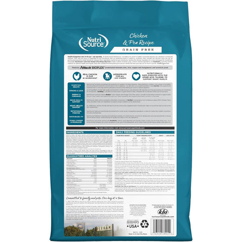 NutriSource Chicken & Peas Grain Free Dry Dog Food 12lb - Poudre Pet & Feed Supply 2