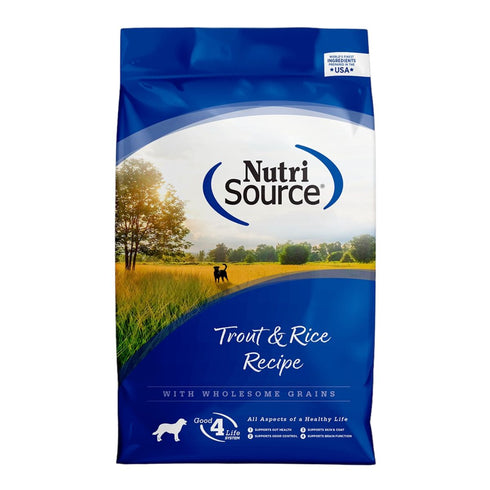 NutriSource Trout & Rice Recipe Dry Dog Food 4lb - Poudre Pet & Feed Supply