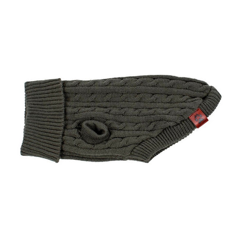 Brentwood Cable Knit Dog Sweater MS Deep Lichen Green - Poudre Pet & Feed Supply