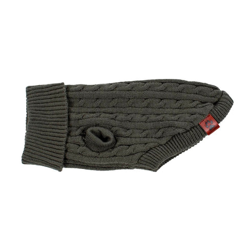 Brentwood Cable Knit Dog Sweater M Deep Lichen Green - Poudre Pet & Feed Supply