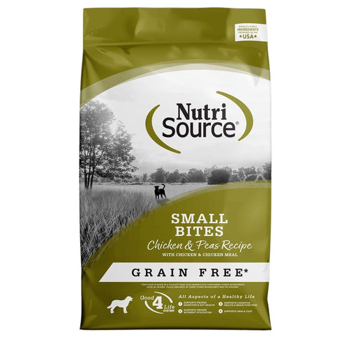 NutriSource Grain Free Small Bites Chicken & Peas Dry Dog Food 4lb - Poudre Pet & Feed Supply