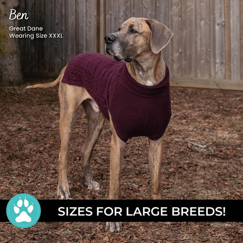 Shedrow K9 Brentwood Cable Knit Dog Sweater Plus L Wine Tasting - Poudre Pet & Feed Supply 5