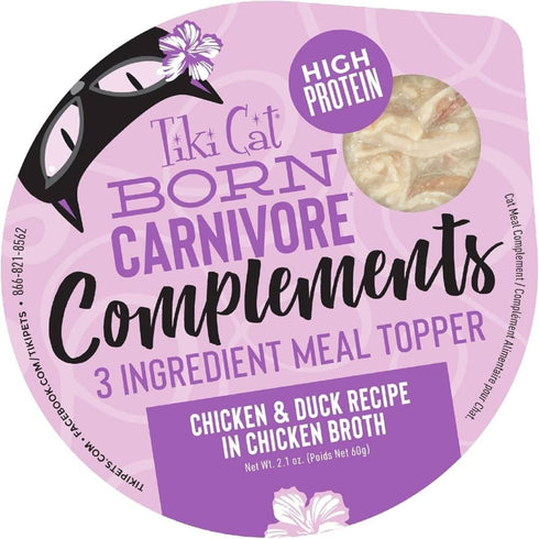 Tiki Cat Born Carnivore Complements Chicken & Duck Cat Food Topper 2.1oz - Poudre Pet & Feed Supply