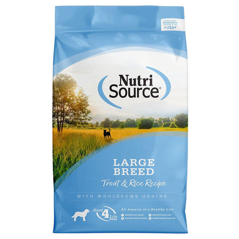 NutriSource Large Breed Trout & Rice Recipe Dry Dog Food 26lb - Poudre Pet and Feed Supply