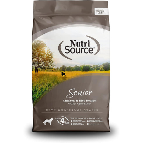 NutriSource Senior Chicken Rice Dry Dog Food 26lb - Poudre Pet and Feed Supply