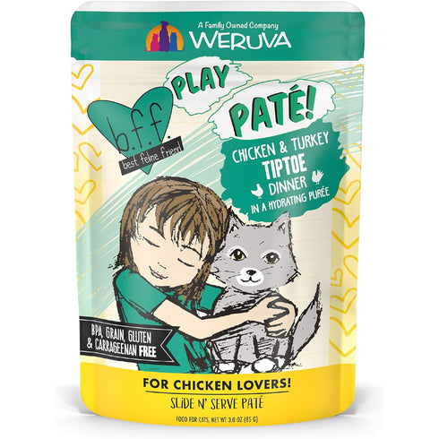 Weruva BFF Play Pate Chicken & Turkey Tiptoe Wet Cat Food 3oz poudrefeed.com